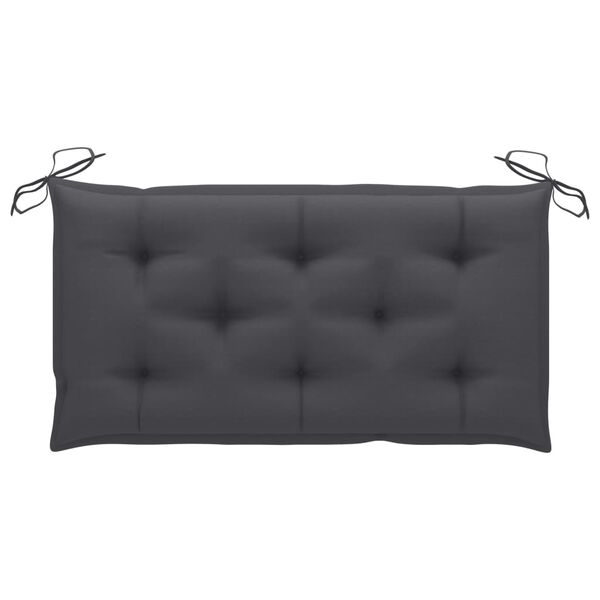 vidaXL Garden Bench with Anthracite Cushion 112 cm Solid Teak Wood