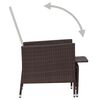 vidaXL Reclining Garden Chair with Cushions Poly Rattan Brown
