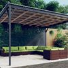 vidaXL 10 Piece Garden Lounge Set with Cushions Poly Rattan Brown