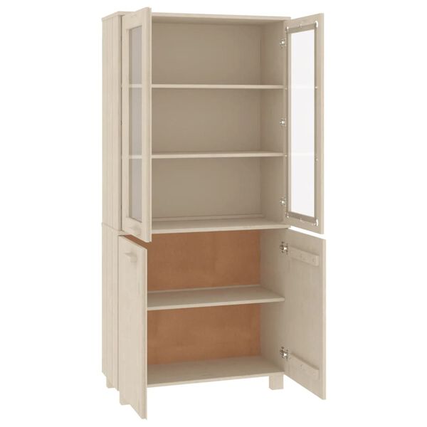 vidaXL Highboard HAMAR Solid Wood Pine Honey Brown