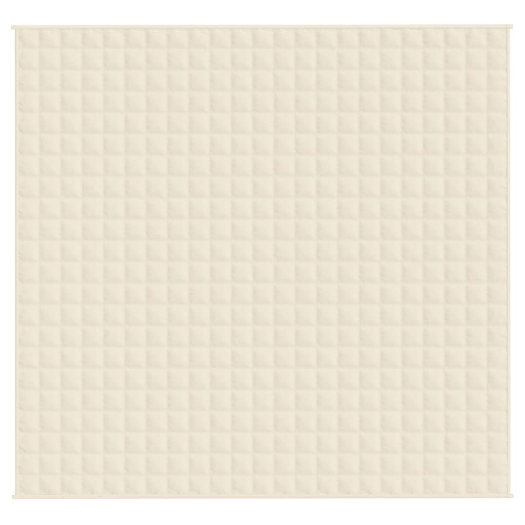 vidaXL Weighted Blanket Light Cream 220x230 cm King 15 kg Fabric
