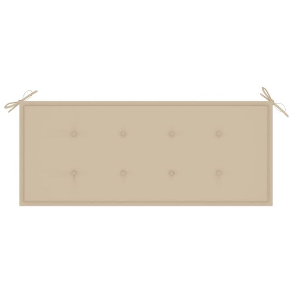 vidaXL Batavia Bench with Beige Cushion 120 cm Solid Teak Wood