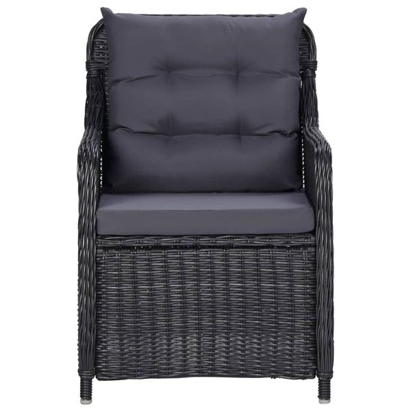 vidaXL 7 Piece Garden Dining Set Black