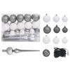 vidaXL Artificial Pre-lit Christmas Tree with Ball Set White 120 cm PVC