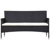 vidaXL 5 Piece Garden Lounge Set With Cushions Poly Rattan Black
