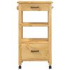 vidaXL Kitchen Trolley MONZA 48x40x90 cm Solid Wood Pine