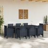 vidaXL Garden Dining Set 9 pcs Anthracite Polt rattan