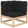 vidaXL 5 Piece Garden Lounge Set with Cushions Solid Pinewood
