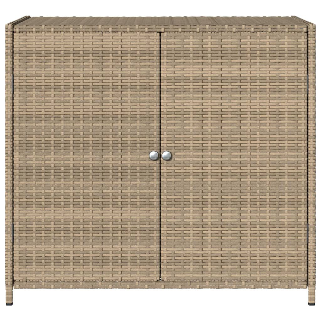 vidaXL Garden Storage Cabinet Beige 83x45x76 cm Poly Rattan