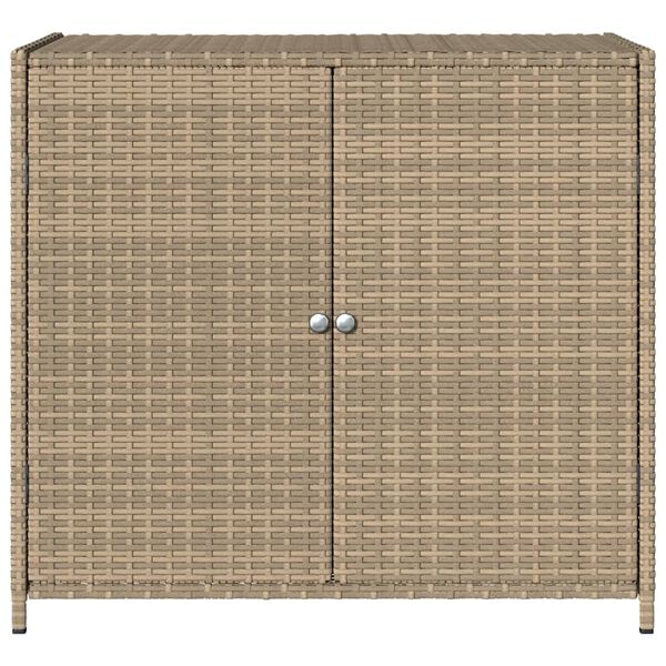 vidaXL Garden Storage Cabinet Beige 83x45x76 cm Poly Rattan
