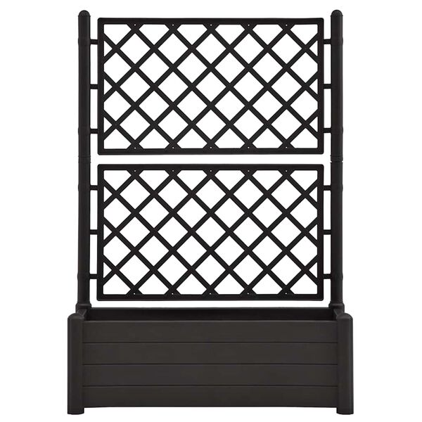 vidaXL Garden Planter with Trellis 100x43x142 cm PP Anthracite
