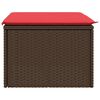 vidaXL Garden Stool Brown 55 x 55 x 37cm Poly Rattan