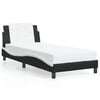 vidaXL Bed Frame without Mattress "Zadar" Black and White 100x203 cm Faux Leather