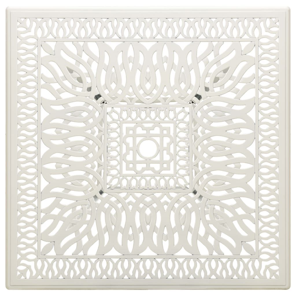 vidaXL Garden Table White 90x90x73 cm Cast Aluminium