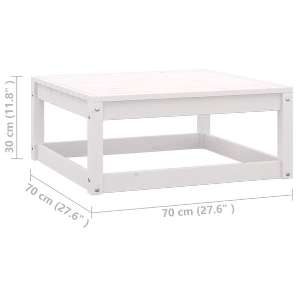 vidaXL 3 Piece Garden Lounge Set with Cushions White Solid Pinewood