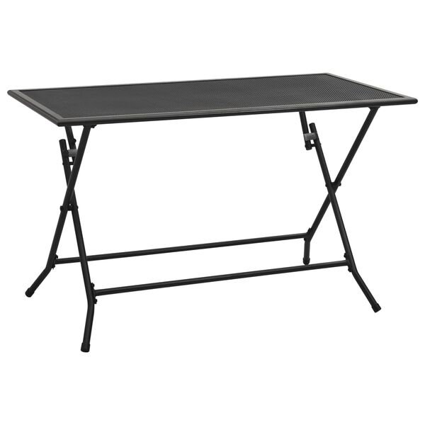 vidaXL Folding Mesh Table 120x60x72 cm Steel Anthracite