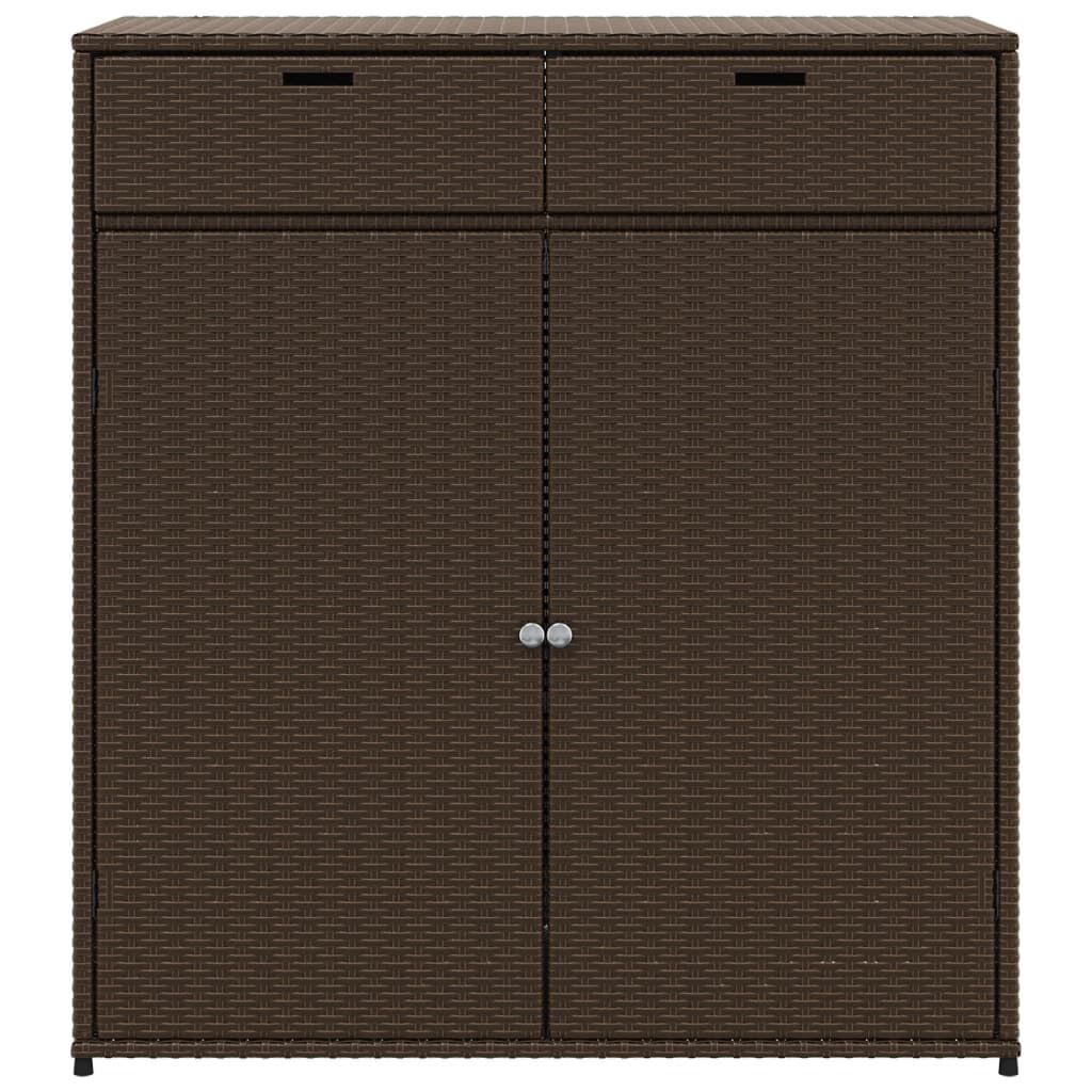 vidaXL Garden Storage Cabinet Brown 105x55x113 cm Poly Rattan