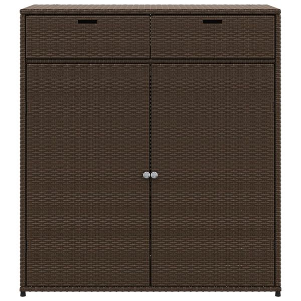 vidaXL Garden Storage Cabinet Brown 105x55x113 cm Poly Rattan