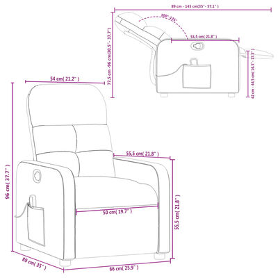 vidaXL Massage Recliner Chair Dark Grey Fabric