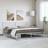 vidaXL Metal Bed Frame without Mattress with Headboard White 193x203cm