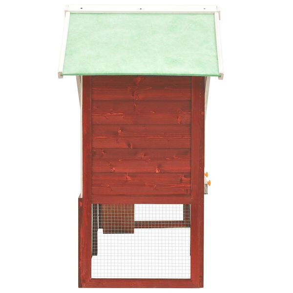 vidaXL Rabbit Hutch Red and White 140x63x120 cm Solid Firwood