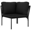 vidaXL 8 Piece Garden Lounge Set with Cushions Black PVC