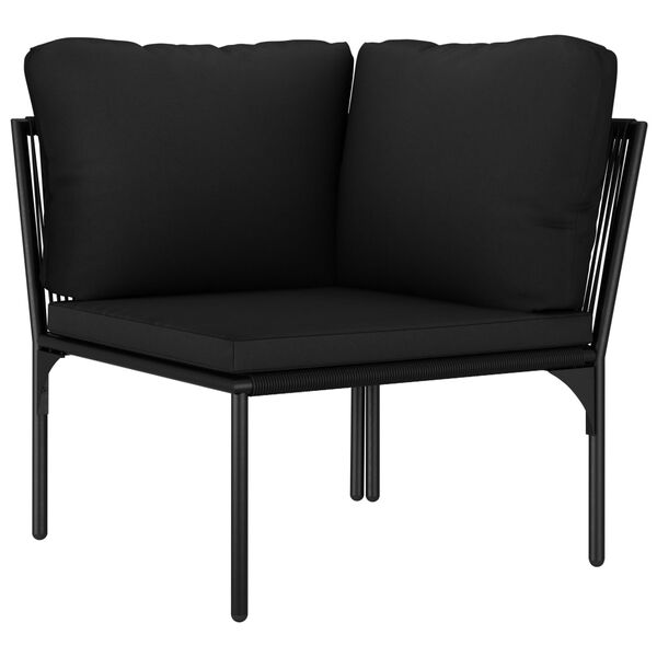 vidaXL 8 Piece Garden Lounge Set with Cushions Black PVC