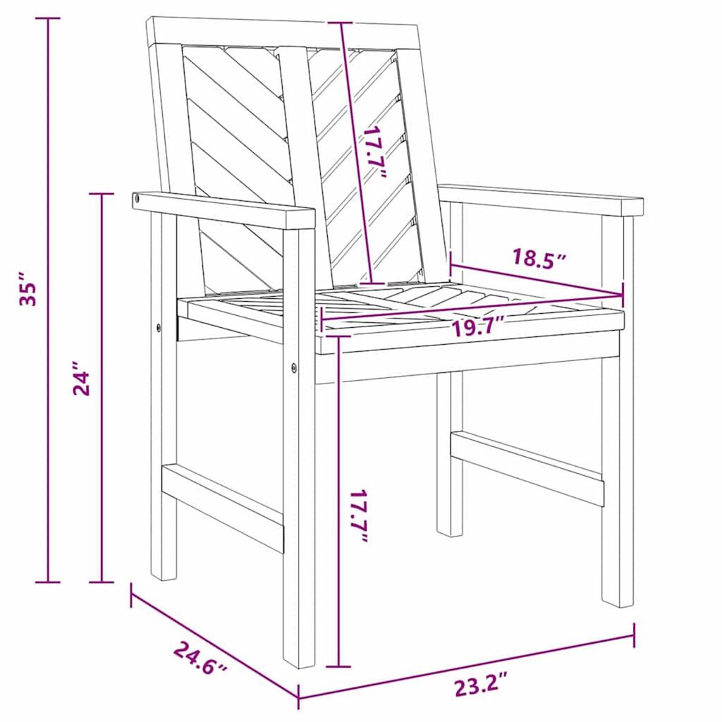 vidaXL Garden Lounge Set 2 pcs Brown Solid Acacia wood