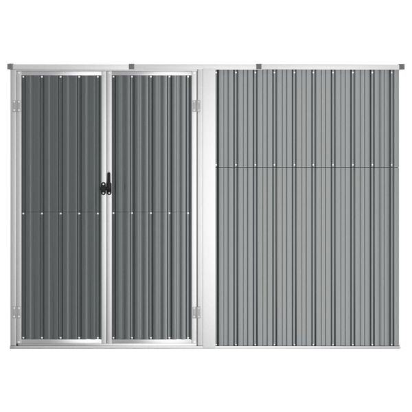vidaXL Garden Tool Shed Grey 225x89x161 cm Galvanised Steel