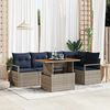 vidaXL Garden Dining Set with Cushion 6 pcs Grey and Navy