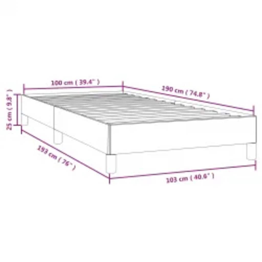 vidaXL Bed Frame without Mattress Light Grey 100x190 cm Twin Fabric