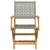 vidaXL Garden Chairs 2 pcs Grey Solid Wood Acacia and Poly Rattan