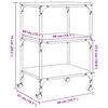 vidaXL Printer Stand 3-Tier Black 50x41x75 cm Engineered Wood