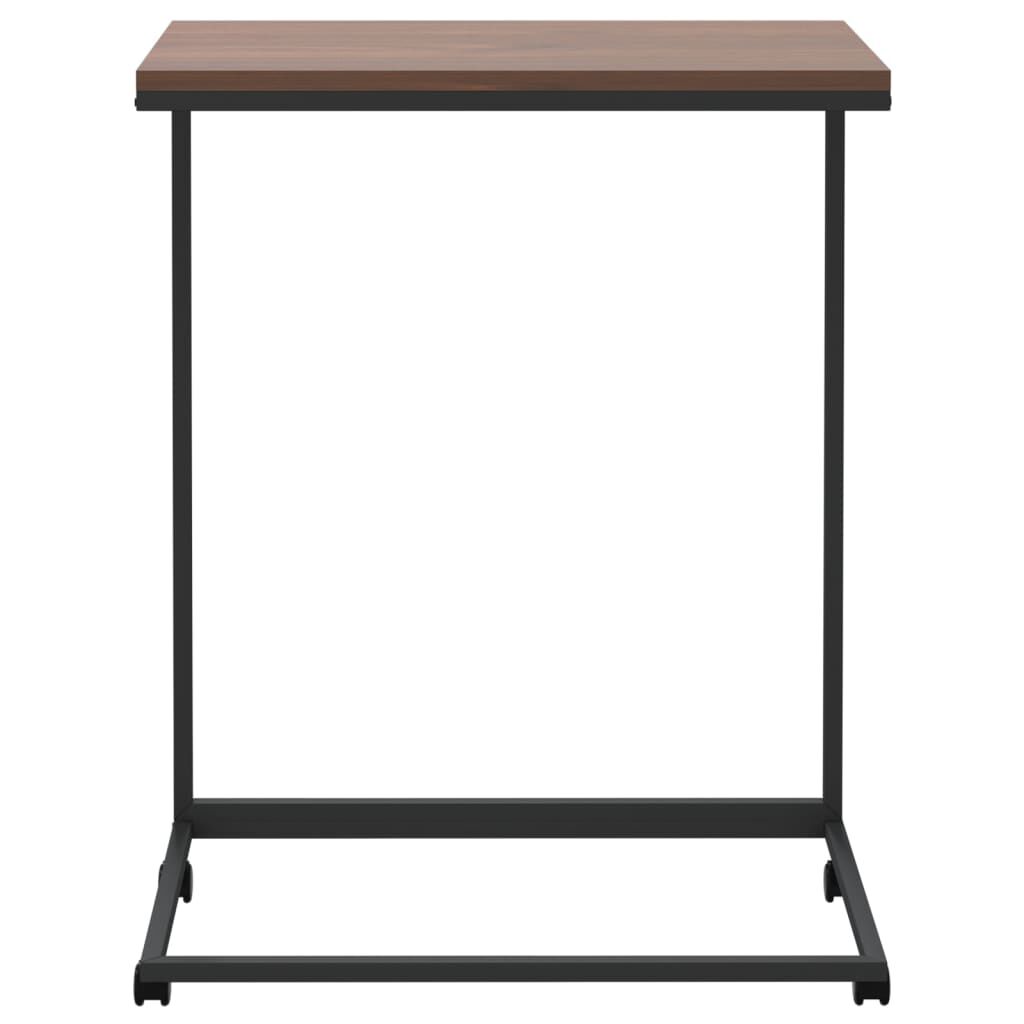 vidaXL Side Table with Wheels Black 55x35x70 cm Engineered Wood