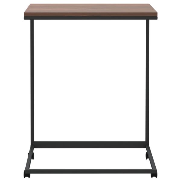 vidaXL Side Table with Wheels Black 55x35x70 cm Engineered Wood