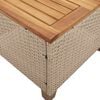 vidaXL Garden Table Beige 45x45x37 cm Poly Rattan Acacia Wood