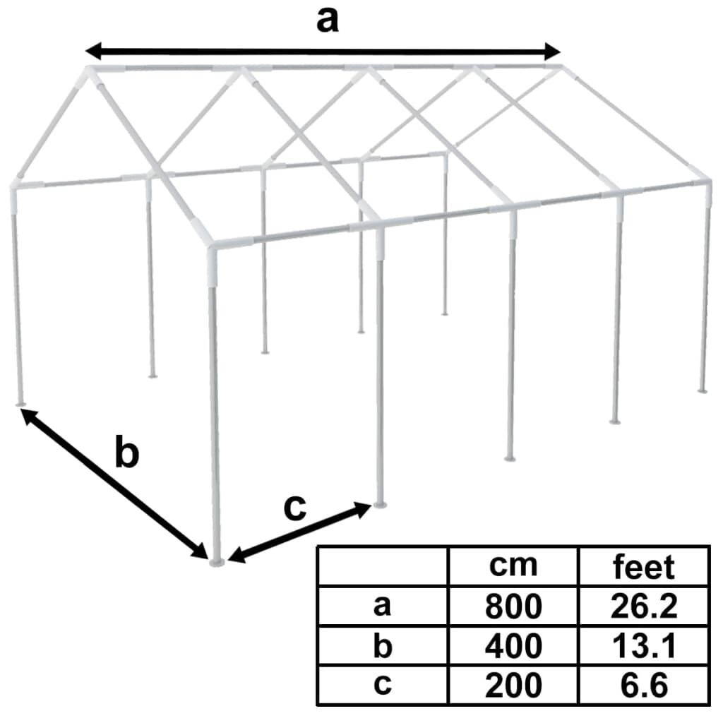 vidaXL Party Marquee White 8x4 m