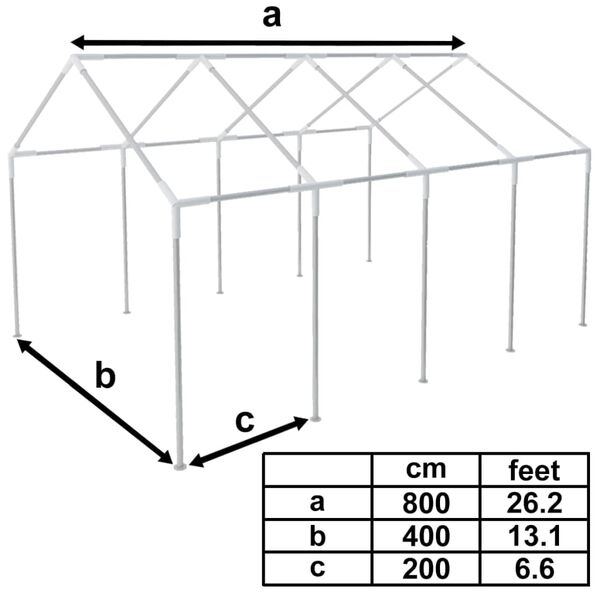 vidaXL Party Marquee White 8x4 m