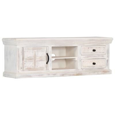 vidaXL TV Cabinet White 120x30x40 cm Solid Mango Wood