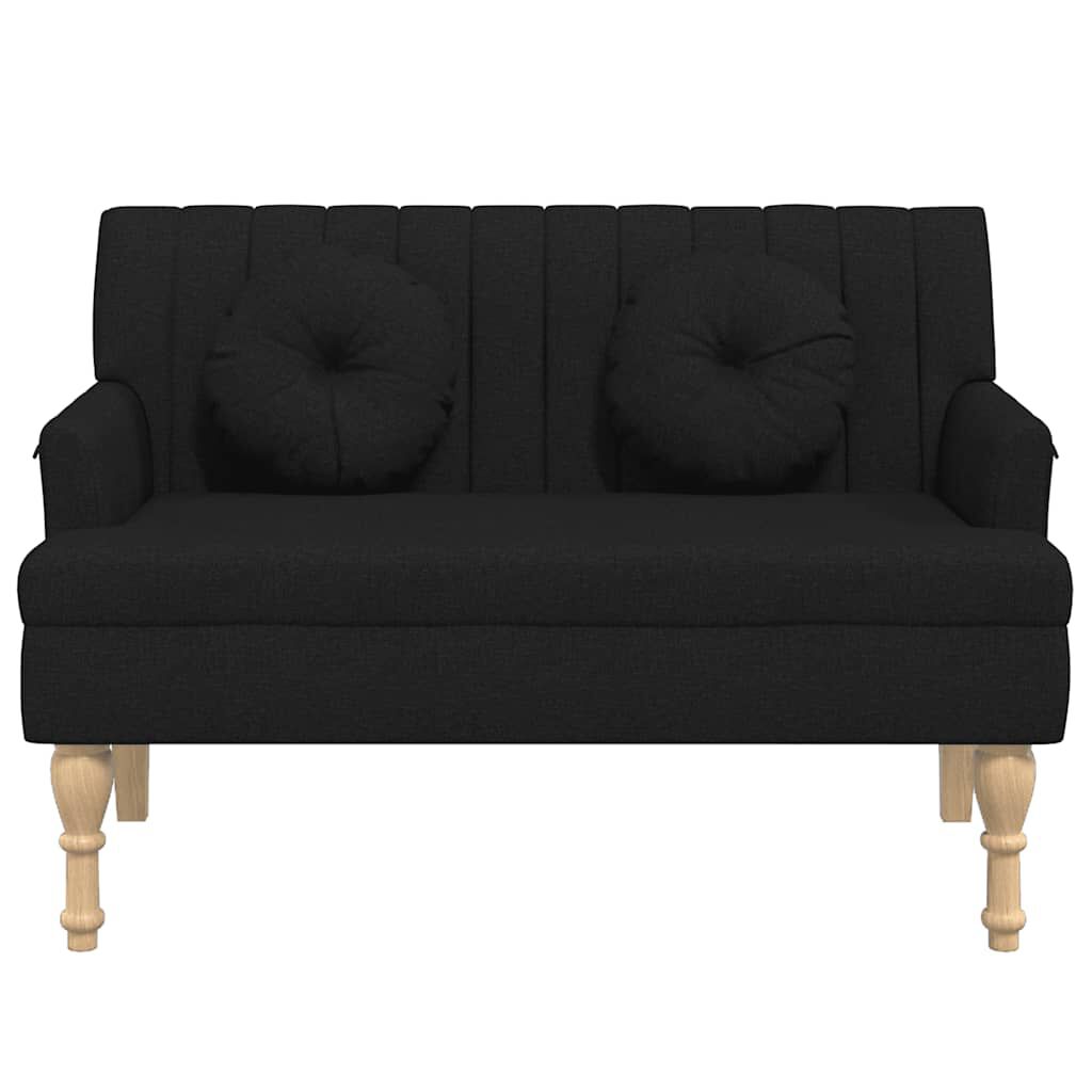 vidaXL Bench with Cushions Black 113x64.5x75.5 cm Fabric