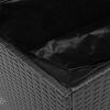 vidaXL Garden Storage Box Black 110x50x54 cm Poly Rattan Acacia Wood