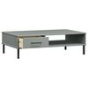 vidaXL Coffee Table with Metal Legs Grey Solid Wood Pine OSLO