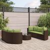 vidaXL 7 Piece Garden Sofa Set with Cushions Brown Poly Rattan