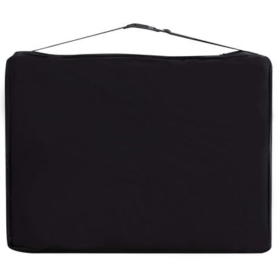 vidaXL 3-Zone Foldable Massage Table Aluminium Black and Pink