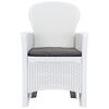 vidaXL 3 Piece Bistro Set Plastic White Rattan Look