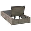 vidaXL Sunbed with Floating Cushion Grey Poly Rattan