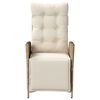 vidaXL Reclining Garden Chair with Footrest Beige Poly Rattan