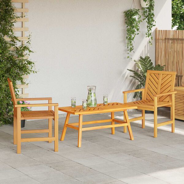 vidaXL 3 Piece Garden Lounge Set Solid Wood Acacia