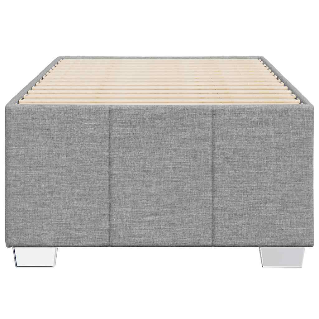 vidaXL Bed Frame without Mattress Light Grey Twin Fabric