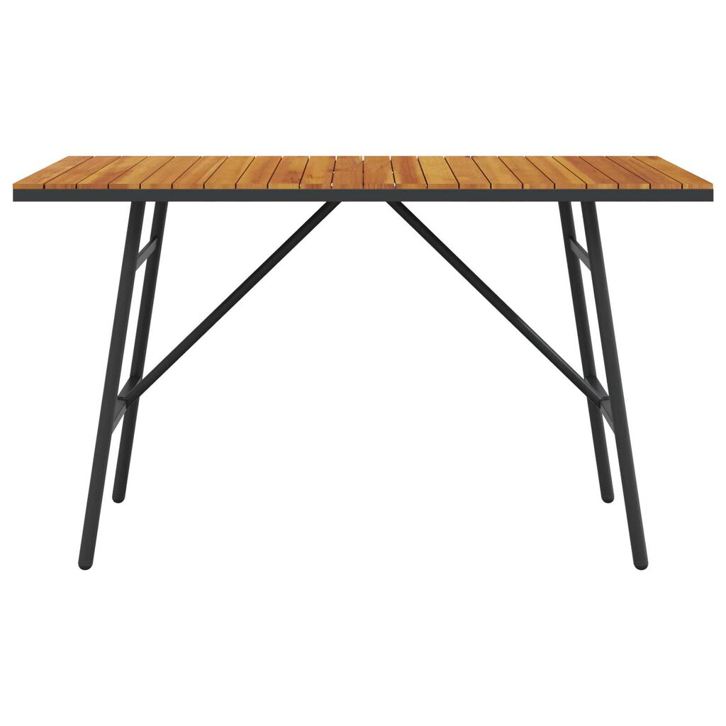 vidaXL Dining Table - Black, 110x55x62 cm, Made from Solid Acacia Wood